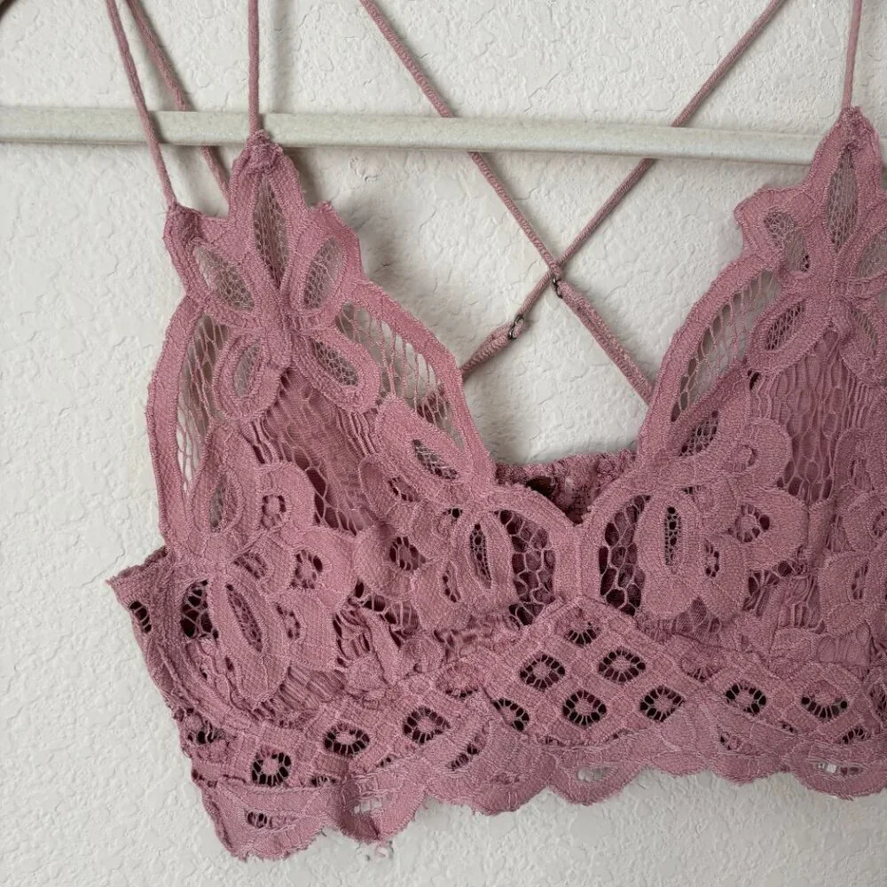 Free People FP One Adella Boho Crochet Lace Floral Bralette Bra
